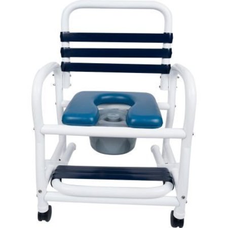 MOR-MEDICAL INTERNATIONAL Mor Medical International Deluxe Shower Commode Chair, Slideout Footrest, 385 lb. Capacity DNE-385-3TWL-SF